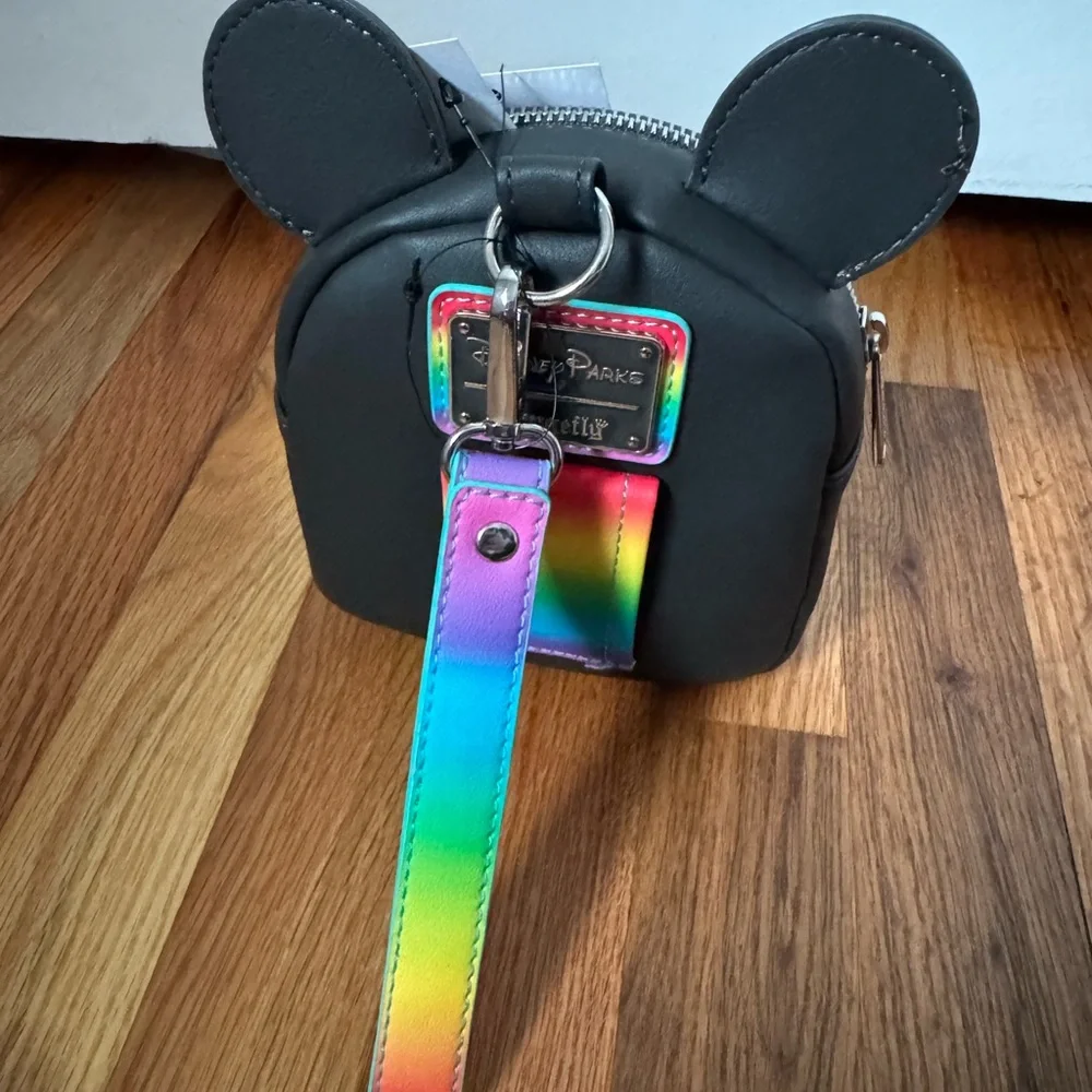Loungefly Disney Parks Exclusive Mickey Ear Pride Collection Belt Bag/Wristlet - Picture 4 of 7